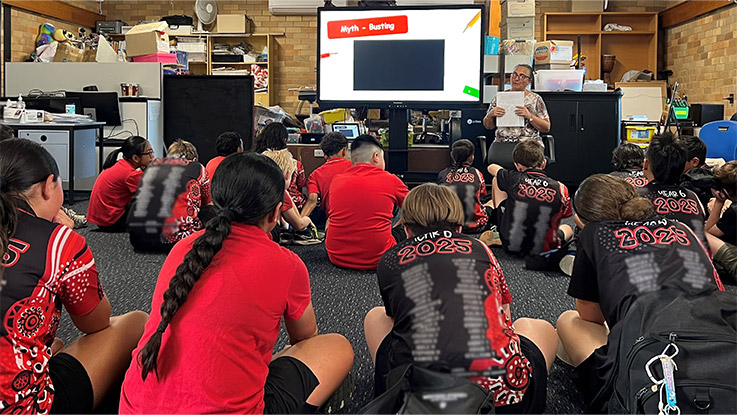 high school students sitting on the floor in their classroom