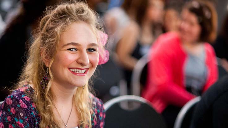 a young women smiling