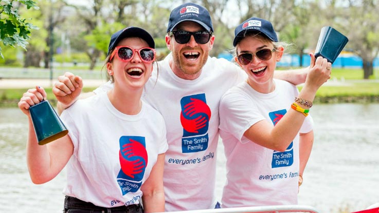 smith family fundraisers smiling together